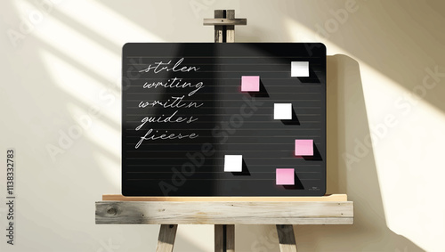 antique writing paper board illustration