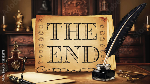 antique writing paper board illustration