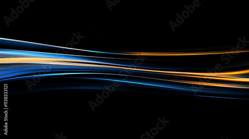 Abstract dynamic glowing lines on black background 