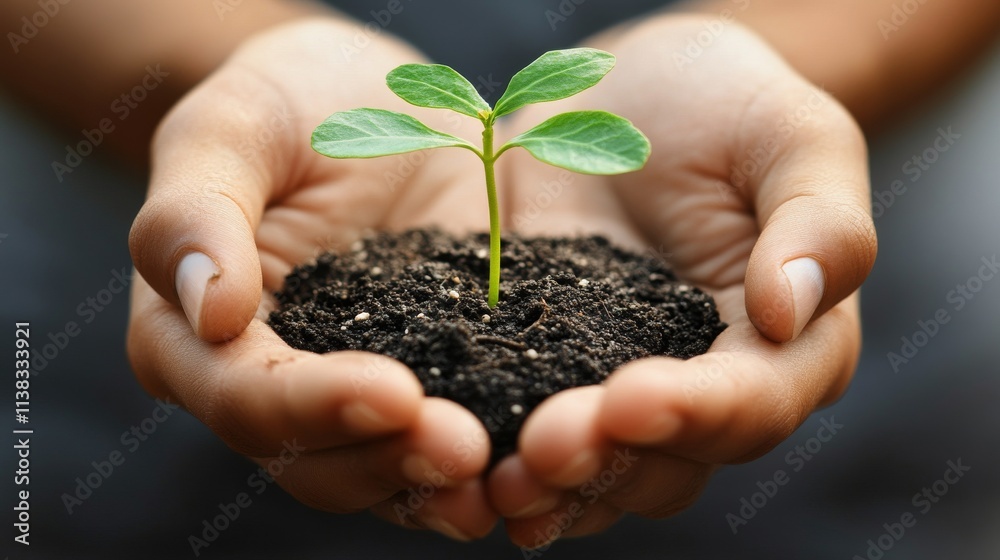 Nurturing New Life: A Seedling in Caring Hands Nurturing New Life: A Seedling in Caring Hands