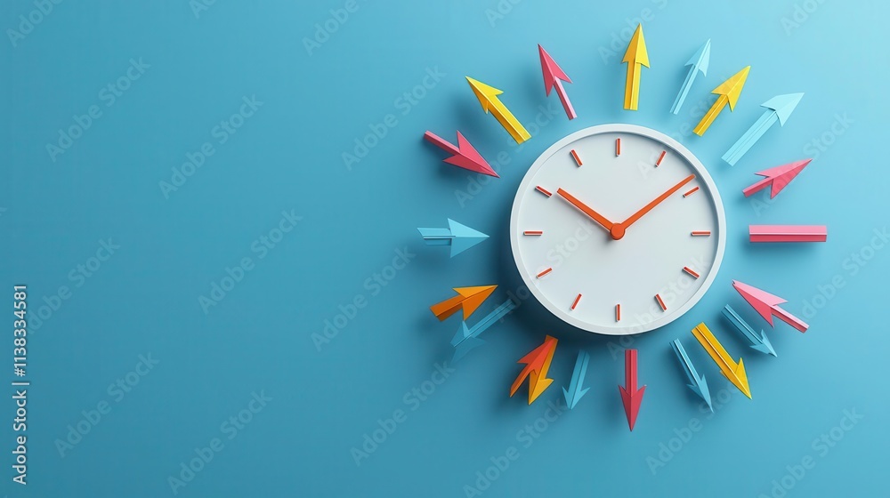 A conceptual clock made of policy documents and arrows pointing toward objectives, symbolizing timely strategy execution A conceptual clock made of policy documents and arrows pointing toward objectives, symbolizing timely strategy execution