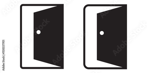 Opened Door Icon. Exit Symbol - Vector.