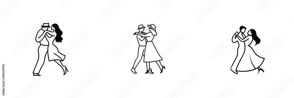 A generative AI illustration of a fictional character, depicting a tango couple in motion with classic attire, capturing elegance, passion, and vintage charm in a scratch board imitation style, A generative AI illustration of a fictional character, depicting a tango couple in motion with classic attire, capturing elegance, passion, and vintage charm in a scratch board imitation style,