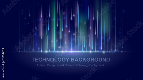 Abstract background high speed light movement. colorful dynamic motion on dark blue background. Cyber space, communication internet, information, connection concept