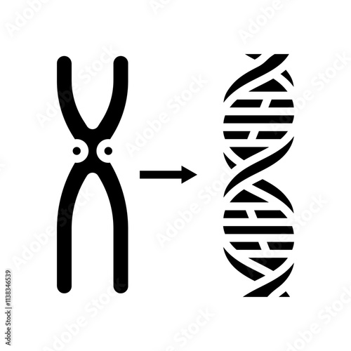gene genetic engineering glyph icon vector. gene genetic engineering sign. isolated symbol illustration