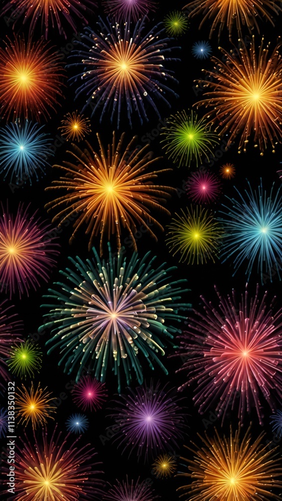 fireworks in the night sky