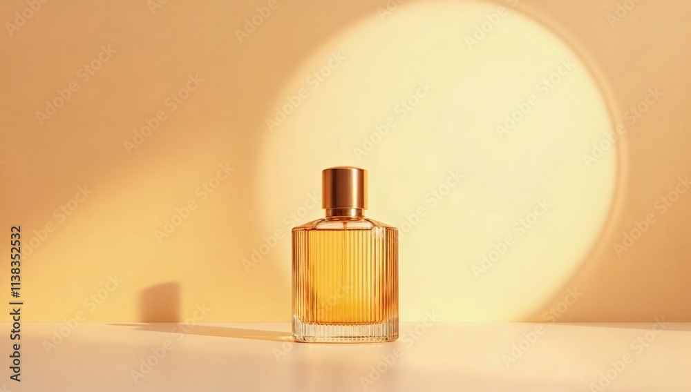 Golden Hour Perfume: A minimalist composition showcasing a glass bottle of amber-hued perfume bathed in warm, golden light. This image evokes a sense of luxury, sophistication, and timeless elegance. Golden Hour Perfume: A minimalist composition showcasing a glass bottle of amber-hued perfume bathed in warm, golden light. This image evokes a sense of luxury, sophistication, and timeless elegance.