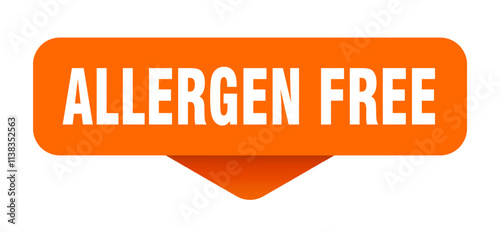 ALLERGEN FREE button. Sticker isolated on transparent background