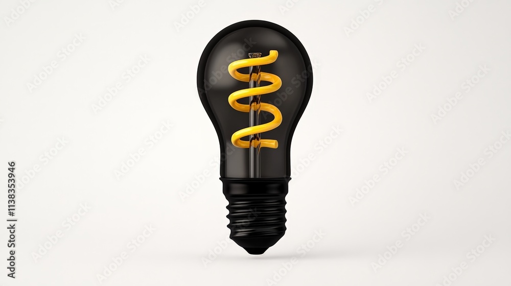Black Edison Bulb: A modern, stylish black lightbulb with a golden filament, perfect for adding a touch of industrial chic to your designs. Black Edison Bulb: A modern, stylish black lightbulb with a golden filament, perfect for adding a touch of industrial chic to your designs.