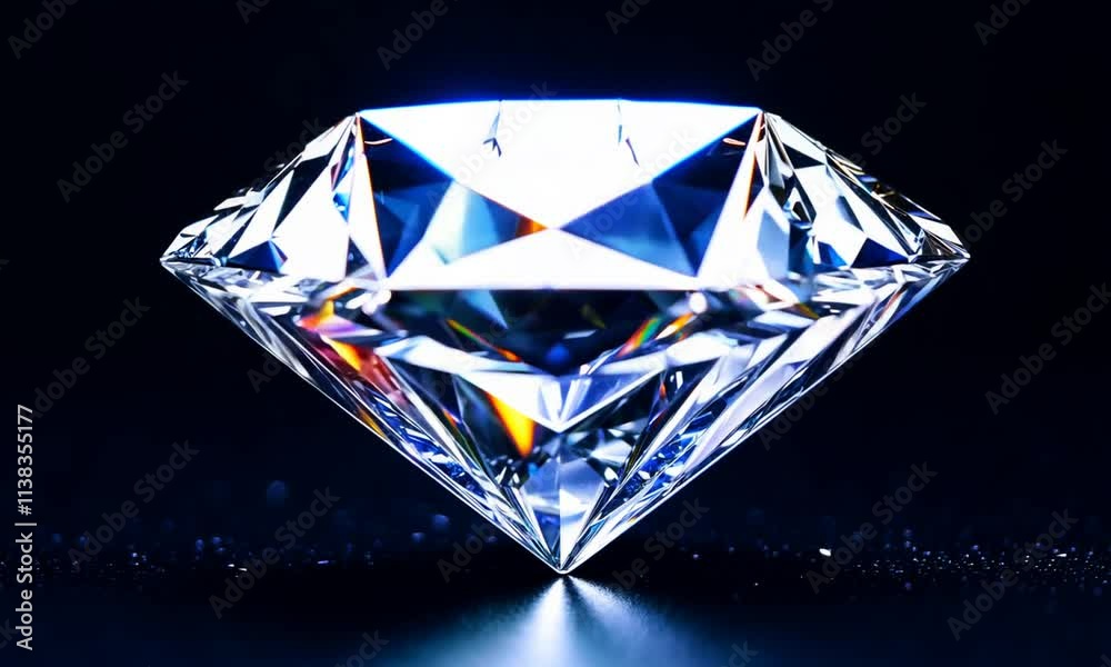 Shining diamond on black background. Generative AI Shining diamond on black background. Generative AI