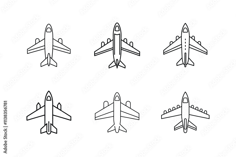 airplane icon line art vector illustration airplane icon line art vector illustration