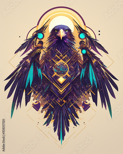 Geometric Eagle symmetry layout illustration photo