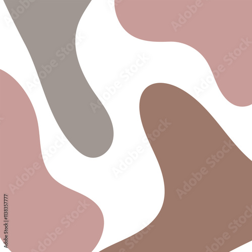 Minimalist abstract background with organic shapes in earthy tones and soft neutral colors for modern design. Trends colors. Mocha mousse and warm colors
