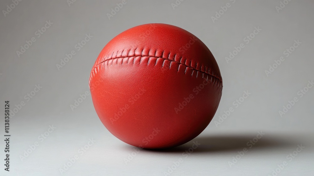 Close-up of a red leather baseball. Close-up of a red leather baseball.