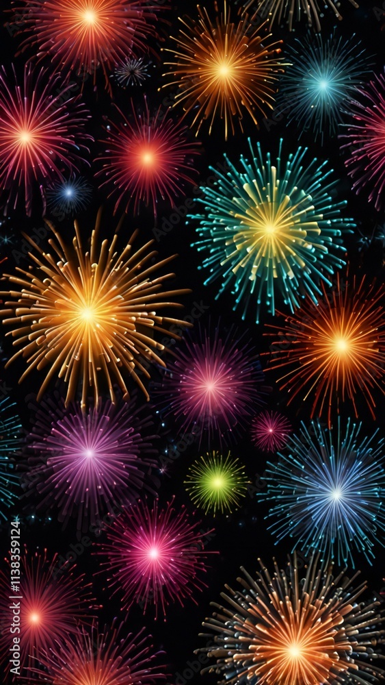 Naklejka premium background with fireworks