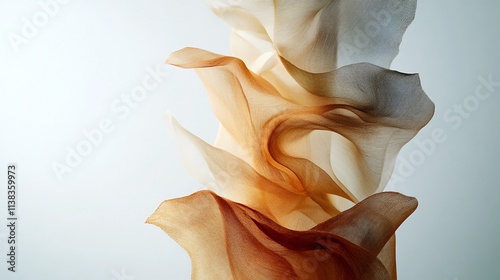 Flowing fabric textures in warm and neutral tones symbolizing harmony and movement