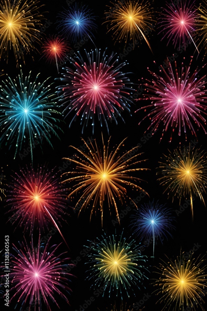 Fototapeta premium fireworks on black background