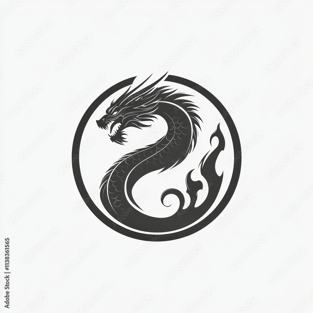 Obraz premium Circular Dragon Design.