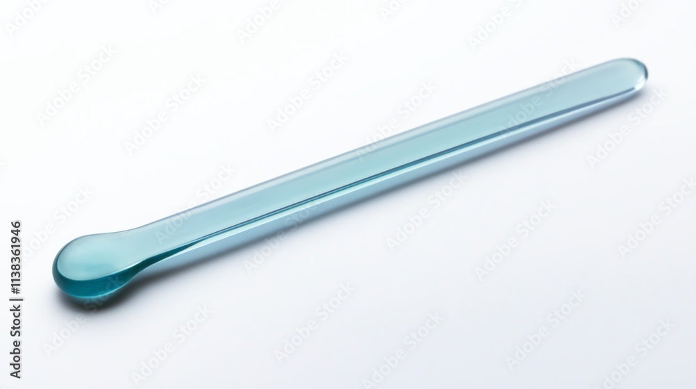 Transparent blue spatula on a clean white isolate background. Transparent blue spatula on a clean white isolate background.