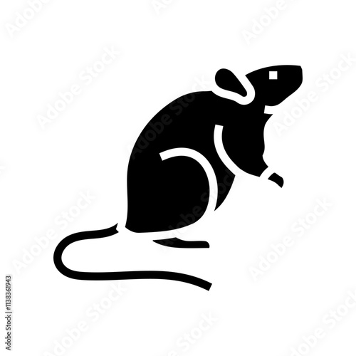 lab rat genetic engineering glyph icon vector. lab rat genetic engineering sign. isolated symbol illustration
