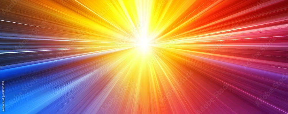 Vibrant Radial Burst, Abstract Colorful Rays Radiate Brightly, Creating an Energetic and Dynamic Background Image. Vibrant Radial Burst, Abstract Colorful Rays Radiate Brightly, Creating an Energetic and Dynamic Background Image.