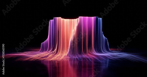 Abstract Neon Light Sculptu...