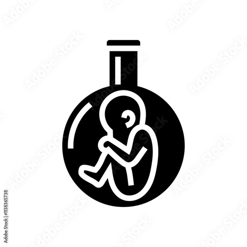 test tube baby genetic engineering glyph icon vector. test tube baby genetic engineering sign. isolated symbol illustration