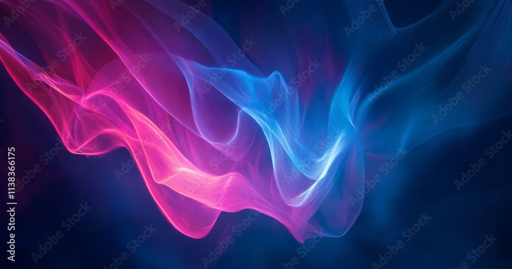 Fototapeta premium Abstract Pink And Blue Light Wave Swirls