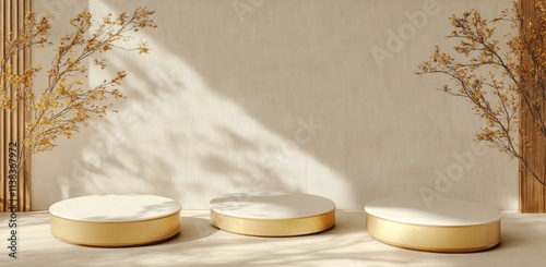 Elegant Gold and White Disp...