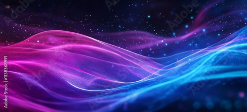 Abstract glowing waves of b...