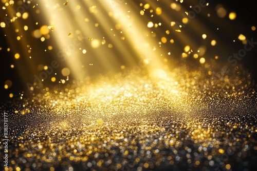 Golden Glitter Background W...
