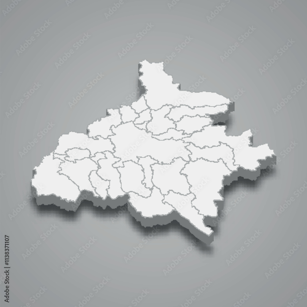 3d isometric map of Central Slovenia is a region of Slovenia 3d isometric map of Central Slovenia is a region of Slovenia