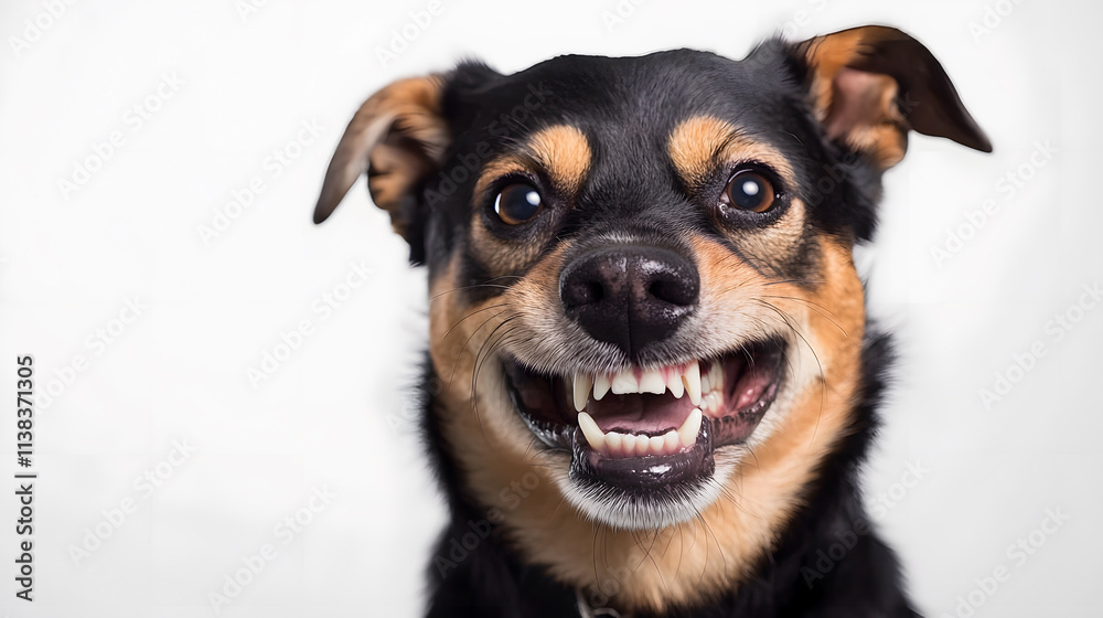 Funny dog making a comical face in denial Funny dog making a comical face in denial