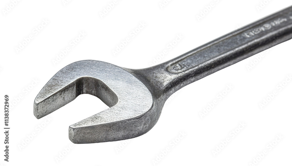 Shiny metallic wrench, isolated on transparent cutout background Shiny metallic wrench, isolated on transparent cutout background