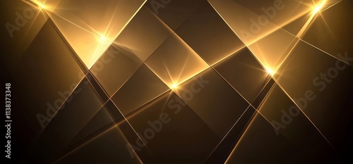 Golden Abstract Geometric B...