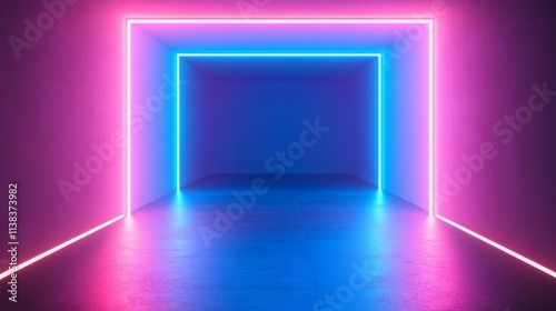 Neon Lights Illuminate Abst...