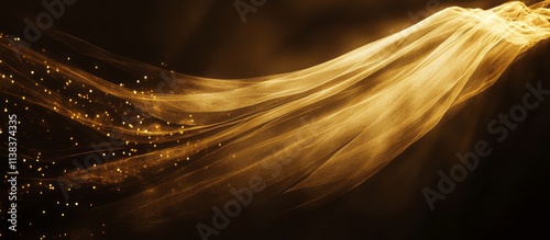 Golden Fabric Wave With Spa...