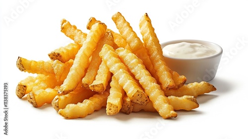 Crinkle Cut French Fries Golden and Crispy Delight photo