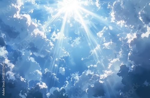 Sunbeams shining through fl...
