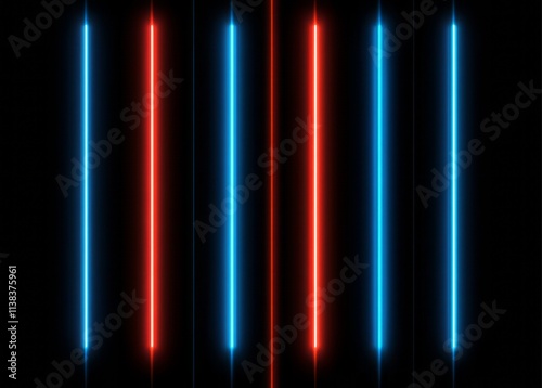 Vertical Red And Blue Neon ...