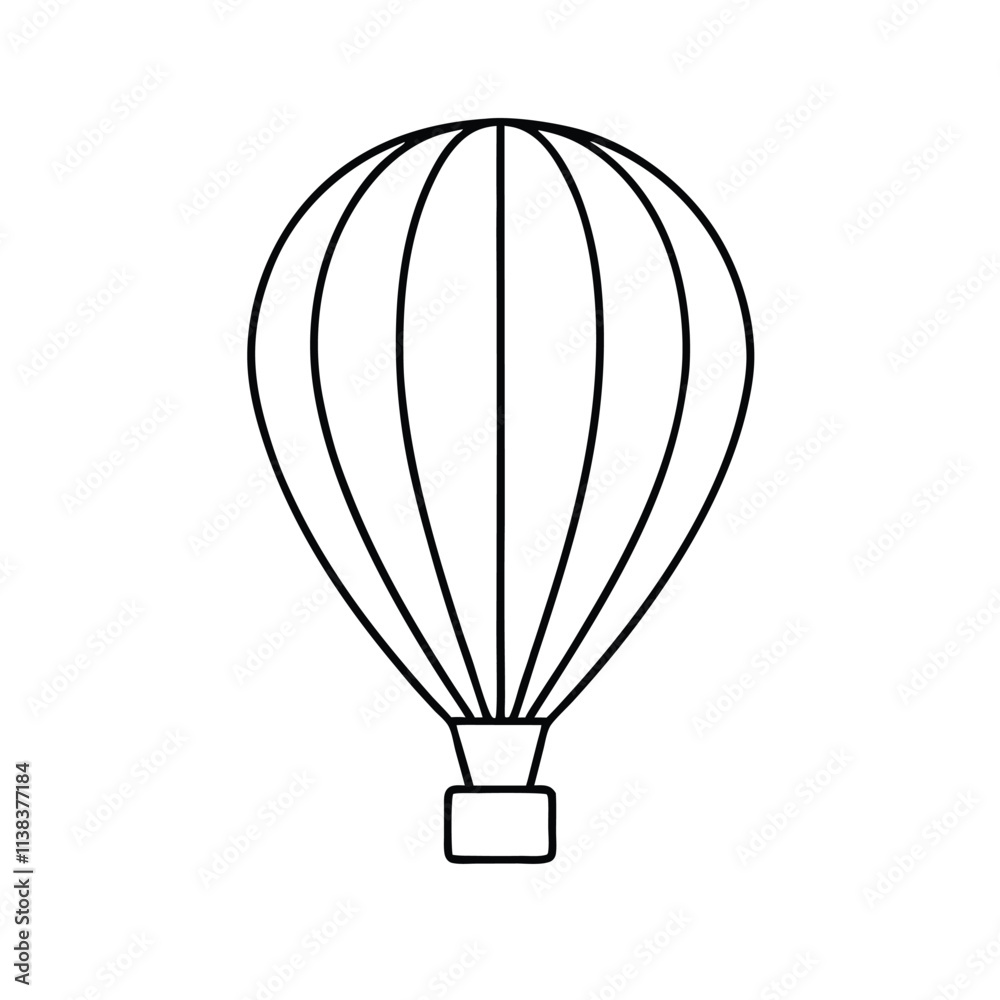 a line drawing of a hot air balloon a line drawing of a hot air balloon