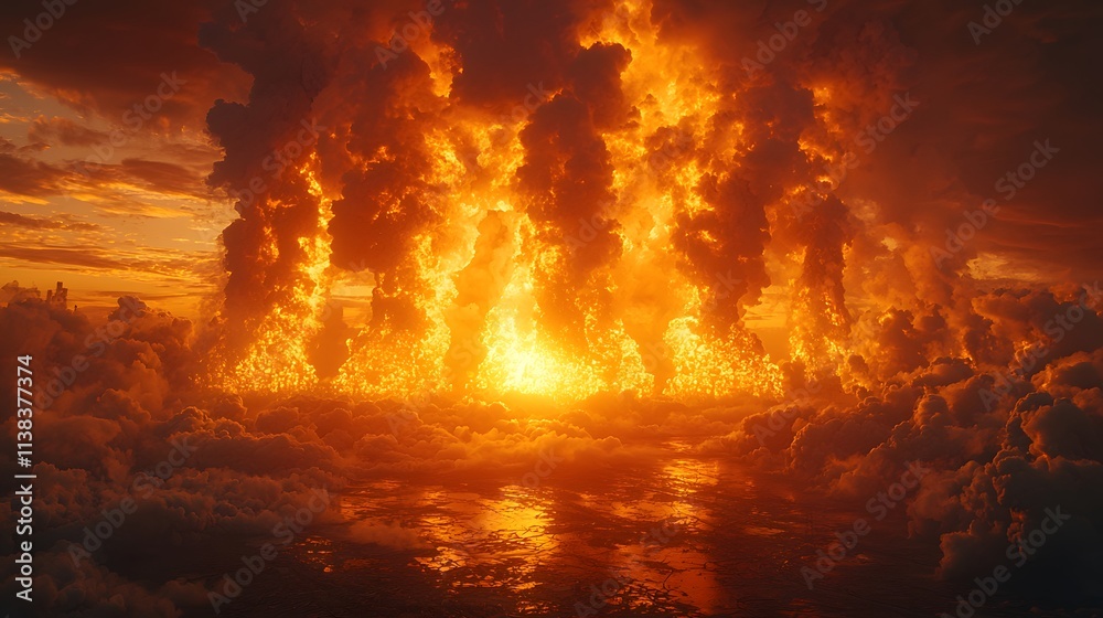 Dramatic Sunset Over Fiery Clouds with Erupting Hues and Explosive Visions Capturing the Power of Nature’s Fury and Vibrant Energy in the Sky Dramatic Sunset Over Fiery Clouds with Erupting Hues and Explosive Visions Capturing the Power of Nature’s Fury and Vibrant Energy in the Sky