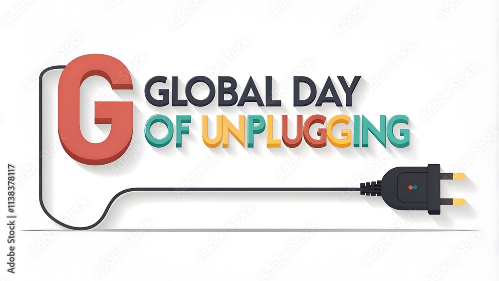 Fototapeta premium Global Day of Unplugging light background