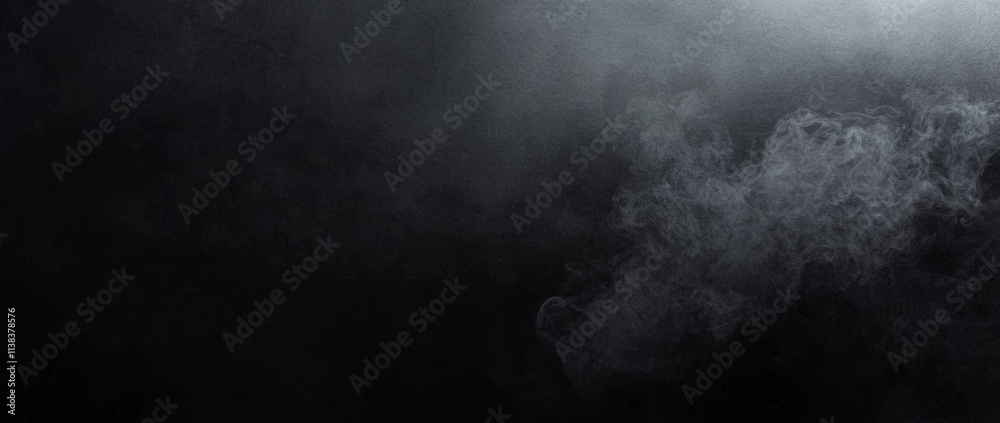 Fototapeta premium An abstract watercolor background in black with gray smoke.