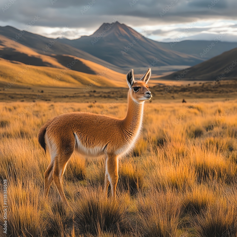 Elegant Animal in Serene Mountain Landscape Elegant Animal in Serene Mountain Landscape