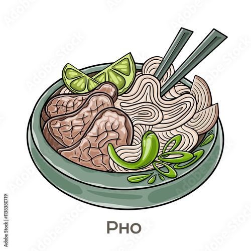 Pho is a Vietnamese noodle soup typically made with rice noodles, broth, a protein like beef or chicken, and fresh herbs.