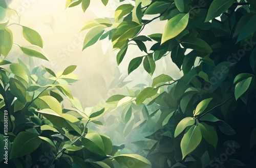 Lush Green Foliage Basking ...