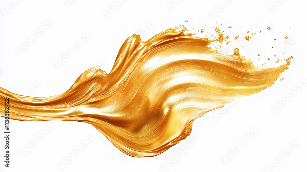 Fototapeta premium Gold paint stroke. isolated object. Isolated. Illustration