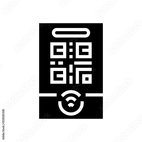 tap to connect nfc technology glyph icon vector. tap to connect nfc technology sign. isolated symbol illustration