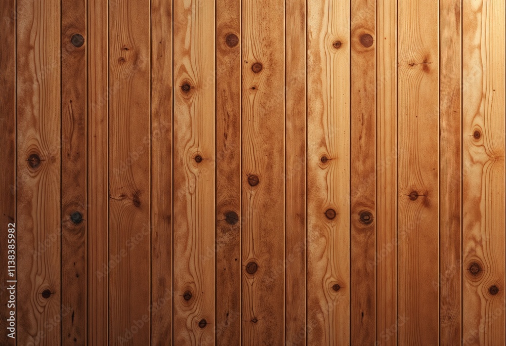 Fototapeta premium Wooden wall texture, natural, vertical planks, warm colors, copy space